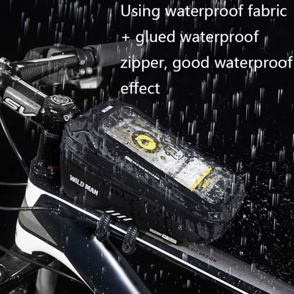 WILD MAN XS2 1L EVA Hard Shell Cycling Rainproof Bicycle Bag (Black) - Image 4