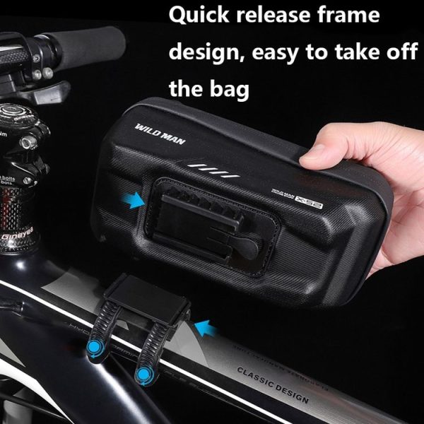WILD MAN XS2 1L EVA Hard Shell Cycling Rainproof Bicycle Bag (Black) - Image 5