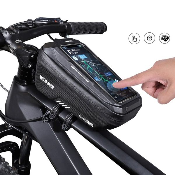 WILD MAN XS2 1L EVA Hard Shell Cycling Rainproof Bicycle Bag (Black) - Image 6