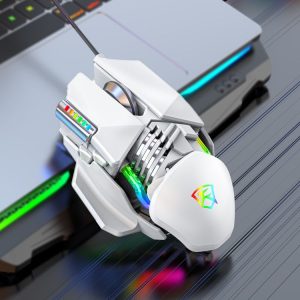 Y-FRUITFUL P3 6 Keys RGB Lighting Adjustable Wired Mouse (White)