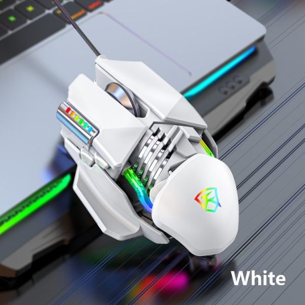 Y-FRUITFUL P3 6 Keys RGB Lighting Adjustable Wired Mouse (White) - Image 2