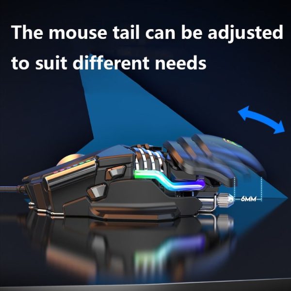 Y-FRUITFUL P3 6 Keys RGB Lighting Adjustable Wired Mouse (White) - Image 4