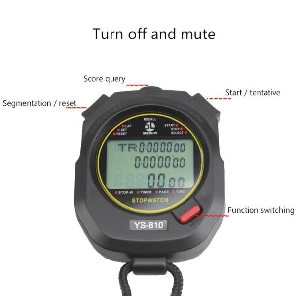 YS Electronic Stopwatch Timer Training Running Watch, Style: YS-8100 100 Memories (Black) - Image 3