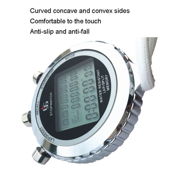 YS Metal Stopwatch 3 Rows Display Running Training Electronic Timers, Style: YS-5100 100 Memories - Image 5