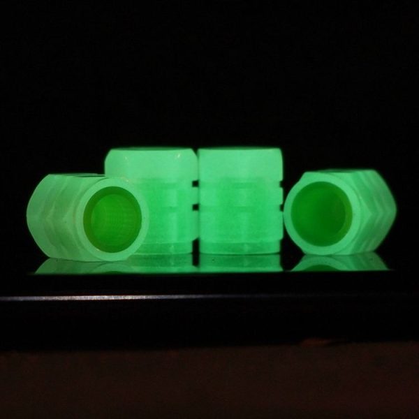 4pcs / Set Luminous Tire Valve Cap Electric Motorcycle Vacuum Tire Valve Cover, Style: Split Effect (Blue) - Image 6