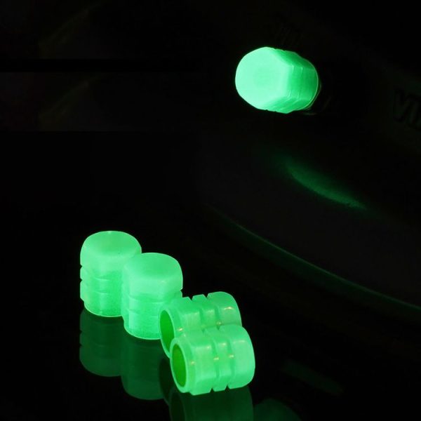 4pcs / Set Luminous Tire Valve Cap Electric Motorcycle Vacuum Tire Valve Cover, Style: Split Effect (Blue) - Image 7