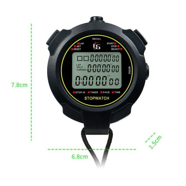 YS Stopwatch Timer Training Fitness Competition Stopwatch, Style: YS-7100 100 Memories (Black) - Image 2