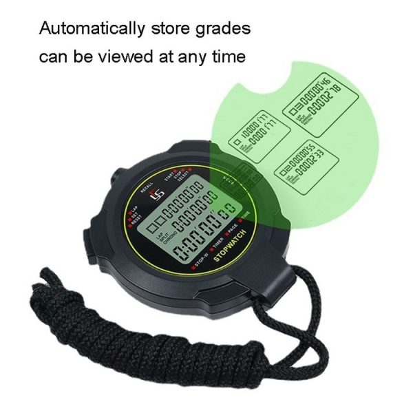 YS Stopwatch Timer Training Fitness Competition Stopwatch, Style: YS-7100 100 Memories (Black) - Image 4