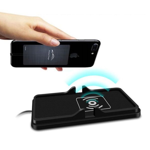 C6 15W 2 In 1 Multi-Function Car Wireless Charger Anti-Slip Launching Pad (Black)