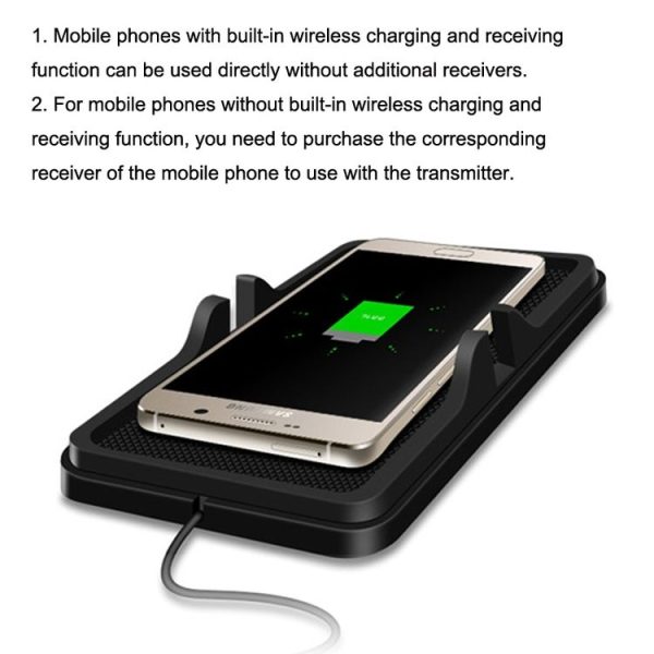 C6 15W 2 In 1 Multi-Function Car Wireless Charger Anti-Slip Launching Pad (Black) - Image 4
