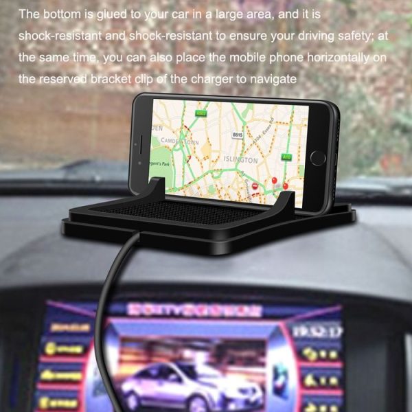 C6 15W 2 In 1 Multi-Function Car Wireless Charger Anti-Slip Launching Pad (Black) - Image 6