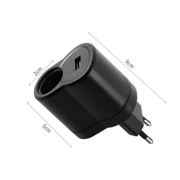EU Plug Home Cigarette Lighter Socket Car Power Converter, Plug Specifications: - Image 3