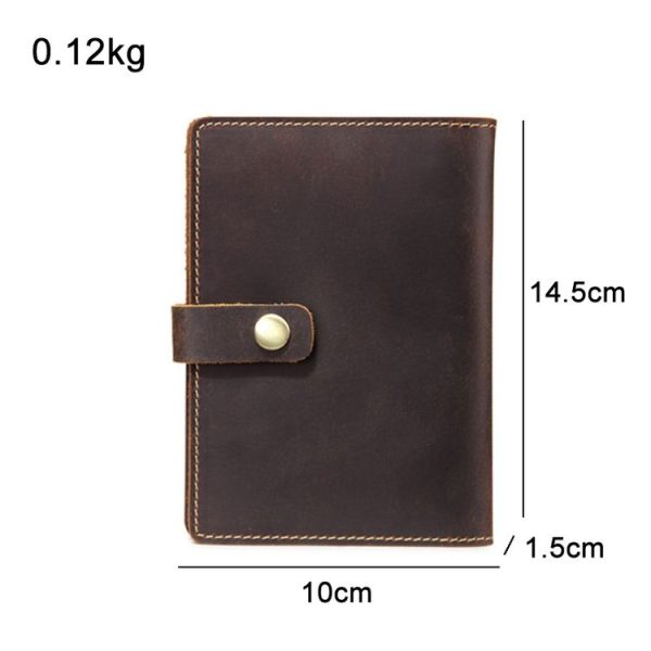 Genuine Leather Passport Holder Vintage Card Holder (Dark Coffee) - Image 3
