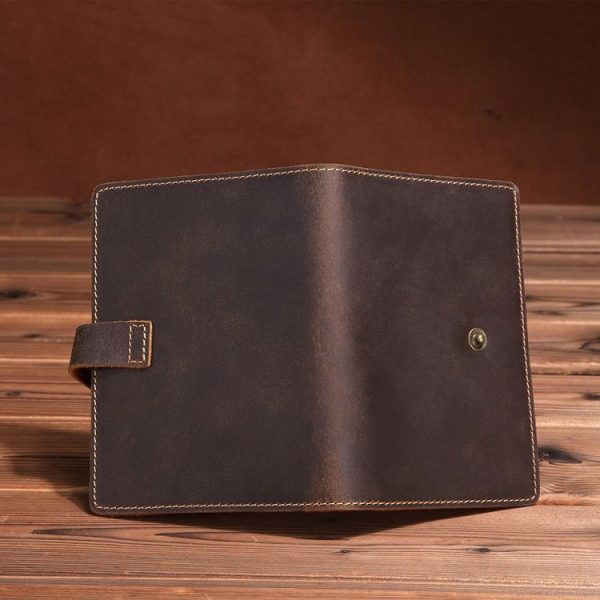 Genuine Leather Passport Holder Vintage Card Holder (Dark Coffee) - Image 4