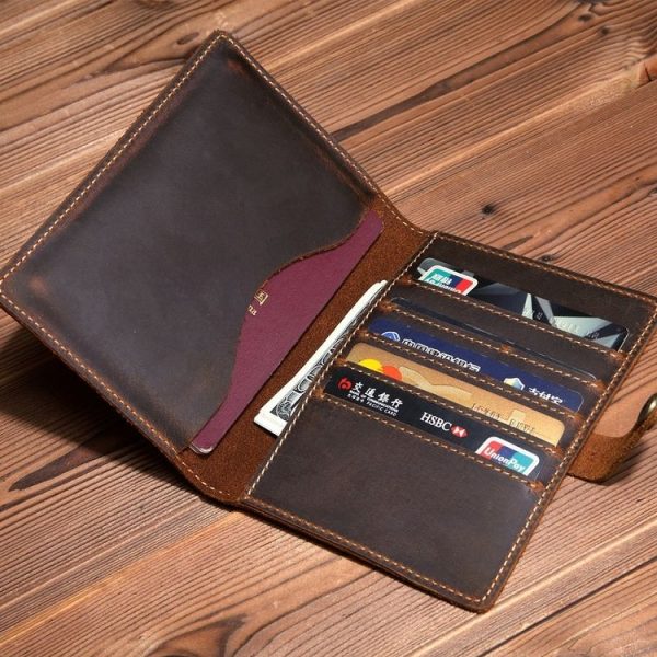 Genuine Leather Passport Holder Vintage Card Holder (Dark Coffee) - Image 6