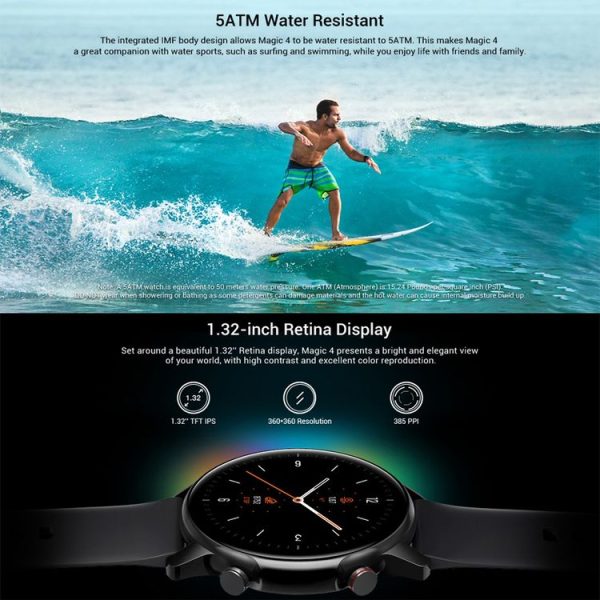 KOSPET Magic 4 1.32 Inch Ultra Thin Touch Screen Waterproof Smart Watch (Pink) - Image 5