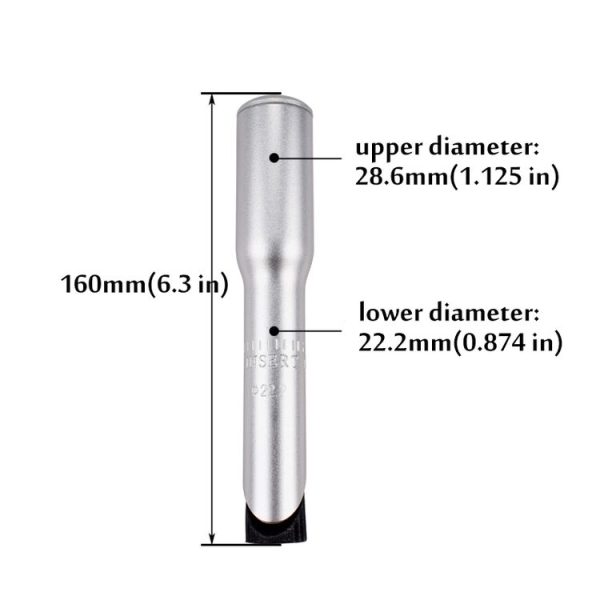 FMFXTR Road Bike Front Fork Stem Modified Height Increaser Handlebar Core Riser (22.2mm Silver) - Image 2