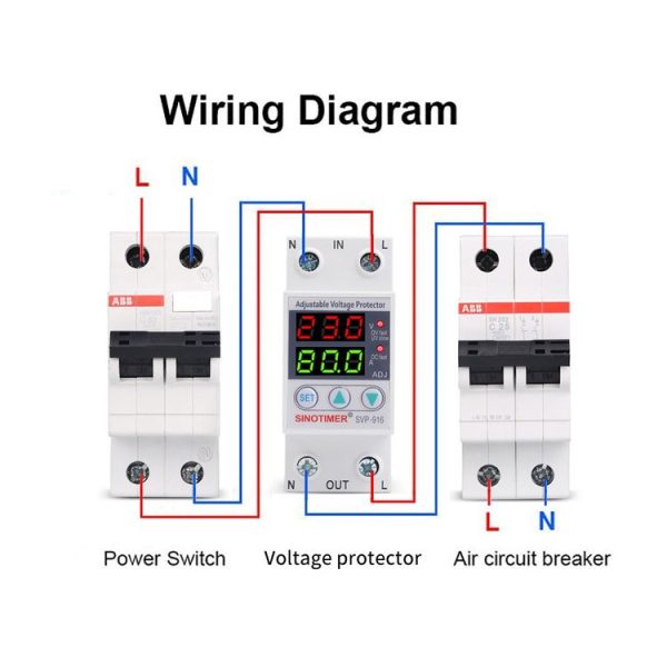 SINOTIMER SVP-916 Adjustable Self-resetting Over-voltage Under-voltage Protector, Current: 40A - Image 7