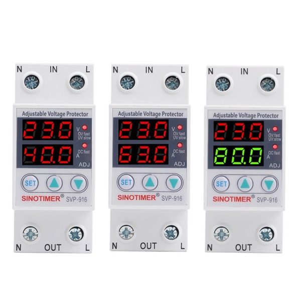 SINOTIMER SVP-916 Adjustable Self-resetting Over-voltage Under-voltage Protector, Current: 63A - Image 2