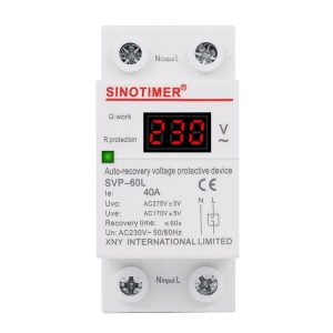 SINOTIMER 220V LED Digital Display Delay Automatic Reset Under-voltage Protector (SVP-60L)