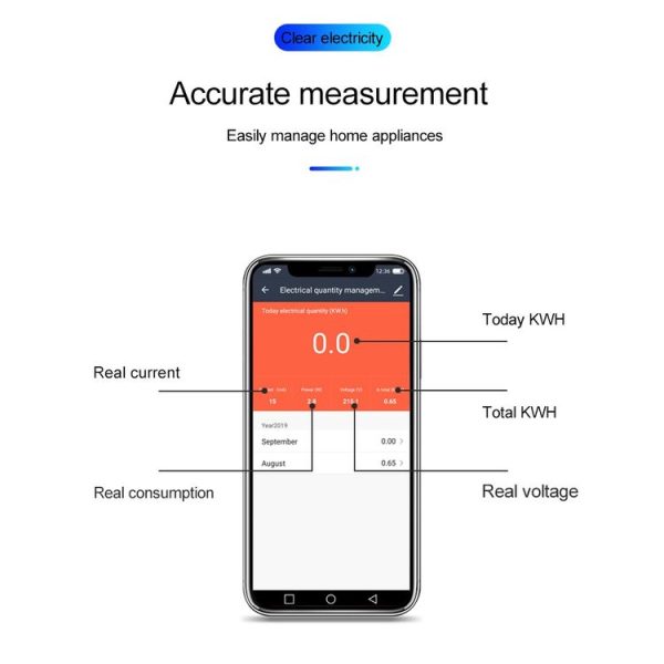 SINOTIMER TM608 Smart WiFi Single-Phase Power Meter Mobile App Home Rail Meter 16A 100-240V - Image 4