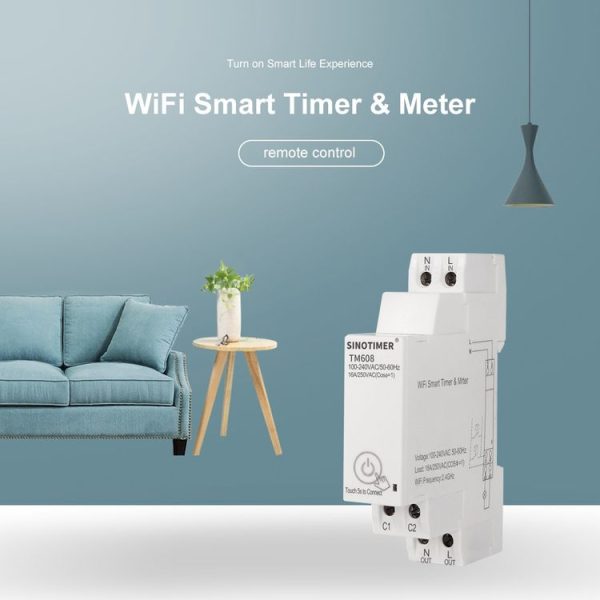 SINOTIMER TM608 Smart WiFi Single-Phase Power Meter Mobile App Home Rail Meter 16A 100-240V - Image 6