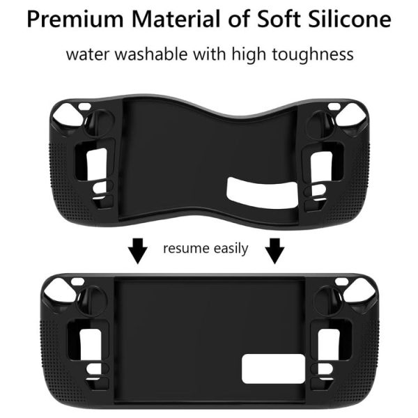 PGTECH Game Console Silicone Case With Anti-Slip Particles for Steam Deck (Black) - Image 6
