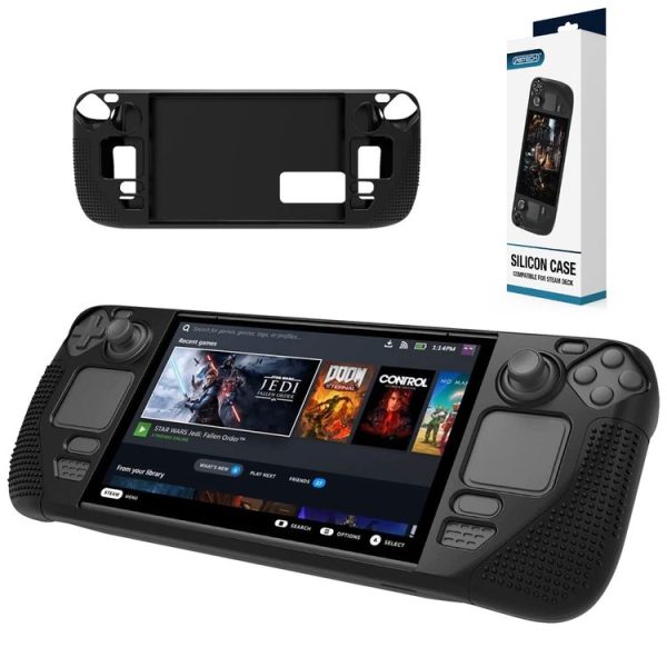 PGTECH Game Console Silicone Case With Anti-Slip Particles for Steam Deck (Black) - Image 7