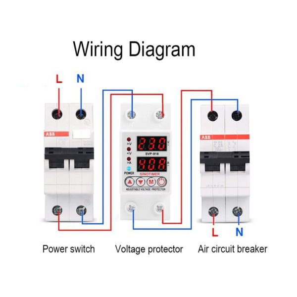 SINOTIMER SVP-918 Adjustable Self-resetting Intelligent Over-voltage Under-voltage Protector, Current: 40A - Image 7