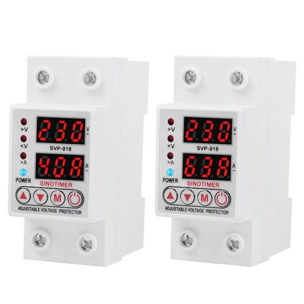 SINOTIMER SVP-918 Adjustable Self-resetting Intelligent Over-voltage Under-voltage Protector, Current: 63A - Image 2