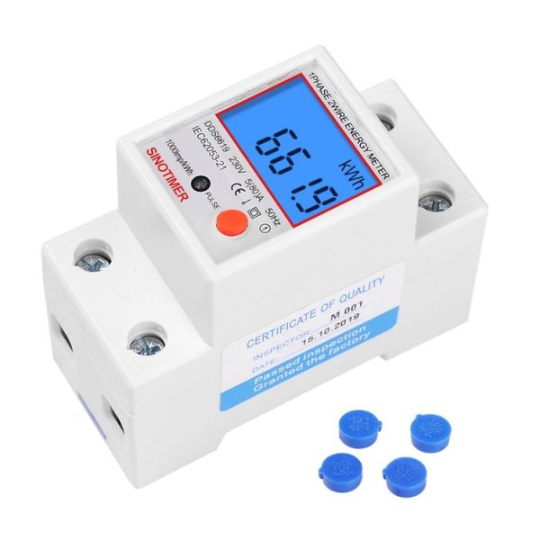 SINOTIMER DDS6619-012 Backlight Display Household Single-phase Rail Energy Meter 5-80A (230V 50Hz) - Image 4