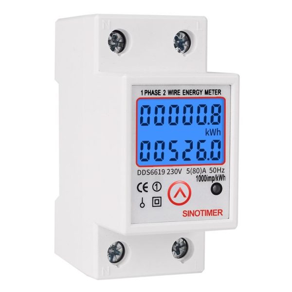 SINOTIMER DDS6619-526L-2 Can Reset Zero Backlight Display Single-phase Rail Electric Energy Meter - Image 2