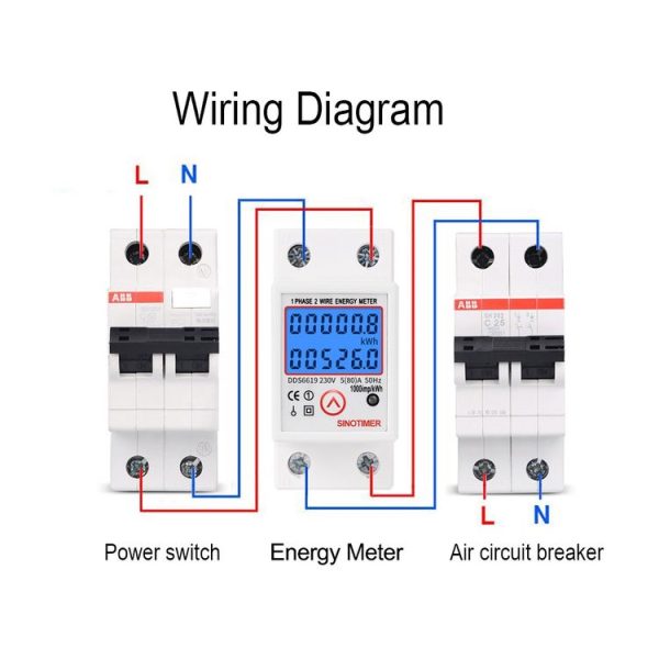 SINOTIMER DDS6619-526L-2 Can Reset Zero Backlight Display Single-phase Rail Electric Energy Meter - Image 7
