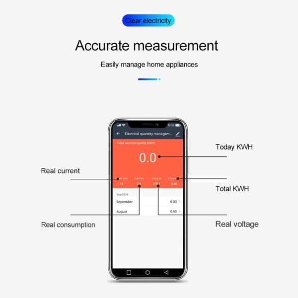 SINOTIMER WDS688 Smart WiFi Single-Phase Power Meter Mobile APP Home Rail Meter 5-60A 230V - Image 6