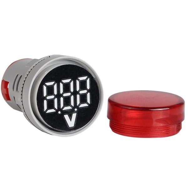 2 PCS DC Voltage Signal Indicator 22mm Round 6-100V Universal Voltmeter (ST16VD-03 Blue) - Image 5