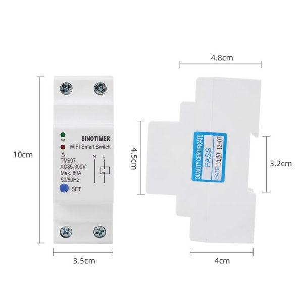 SINOTIMER TM607 Intelligent Wifi Timer Mobile App Home Rail Remote Control Time Switch 80A 85-300V - Image 3