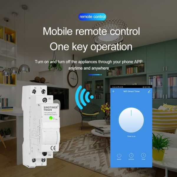 SINOTIMER TM607 Intelligent Wifi Timer Mobile App Home Rail Remote Control Time Switch 80A 85-300V - Image 7