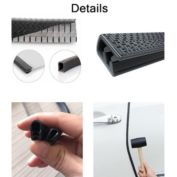 5m U-shaped Non-stick Car Rubber Seal Bumper (Grey) - Image 4