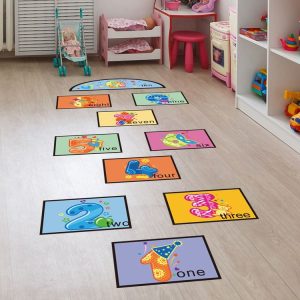 Digital Jumping Grid Game Floor Paste Preschool Ground Decoration For Children (zsz1345)