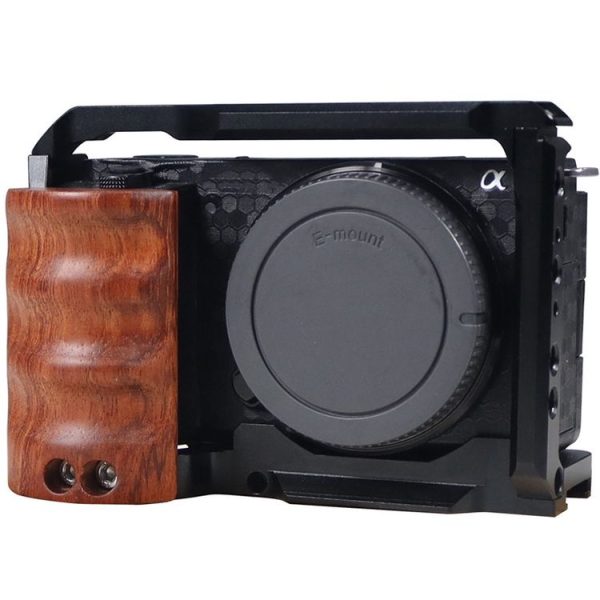 Alloy Rabbit Cage With Wooden Handle for Sony ZV-E10 Camera (Black) - Image 6