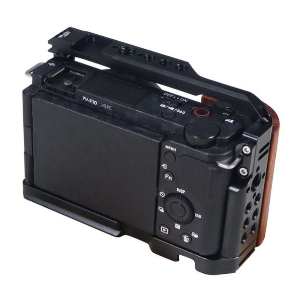 Alloy Rabbit Cage With Wooden Handle for Sony ZV-E10 Camera (Black) - Image 7