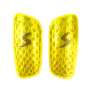 TPR Honeycomb Transparent Leg Protection Plug Board Football Protection Gear (Yellow L)