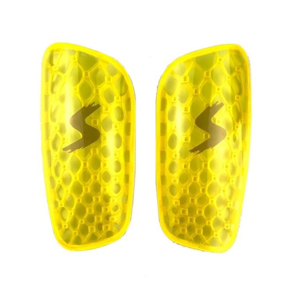 TPR Honeycomb Transparent Leg Protection Plug Board Football Protection Gear (Yellow L)