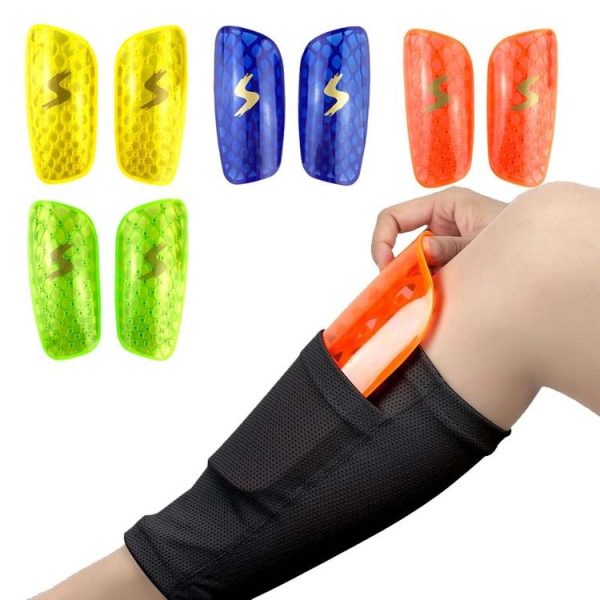 TPR Honeycomb Transparent Leg Protection Plug Board Football Protection Gear (Yellow L) - Image 2