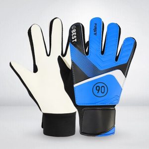 Children Football Goalkeeper Glove Latex Anti-Collision Goalkeeper Gloves, Size: 5 (Blue)