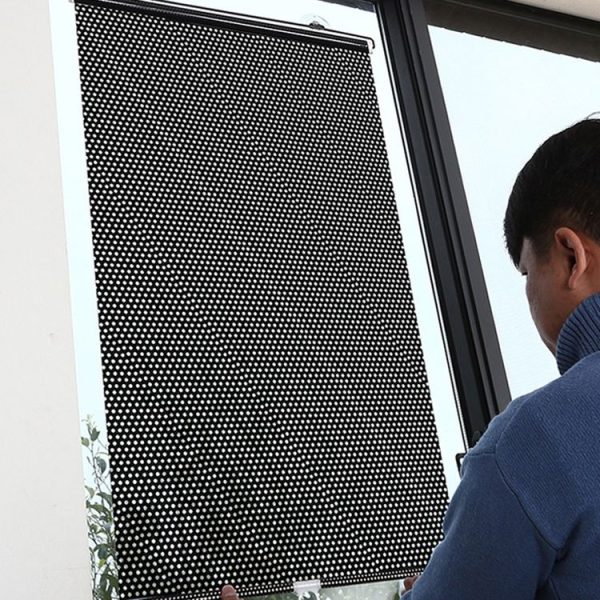 Suction Cup Car Shade Curtain Window Telescopic Roller Blind, Size: 40x125cm Black Mesh - Image 6