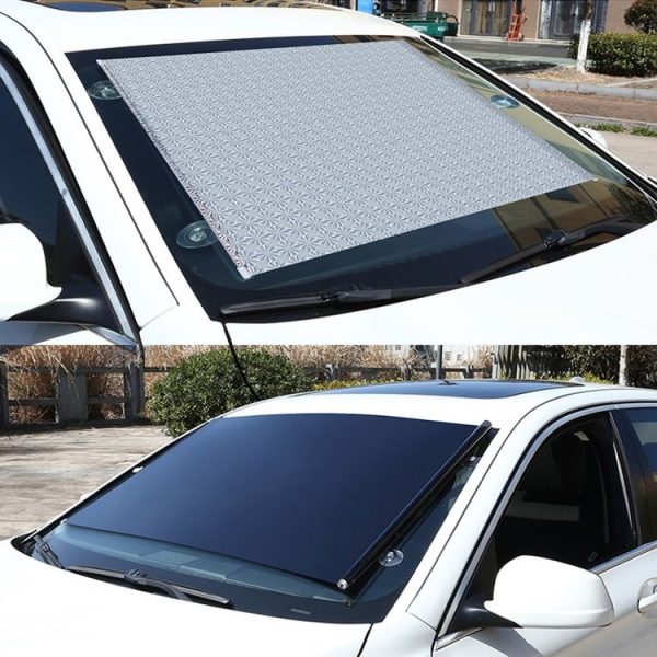 Suction Cup Car Shade Curtain Window Telescopic Roller Blind, Size: 40x125cm Black Mesh - Image 7
