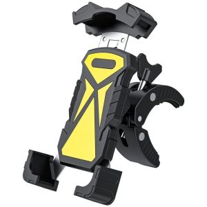L101+M011 Outdoor Cycling Mechanical Locking Phone Holder (Yellow)