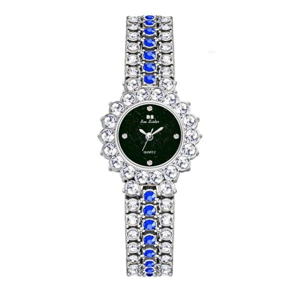 BS Bee Sister FA1580 Sparkling Full Diamond Watch Temperament Women Chain Watch (Golden Green) - Image 4