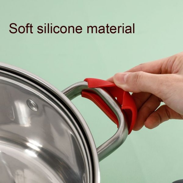 1 Pair Silicone Pot Handle Insulation Cover Iron Pot Handle Cover (Simple Gray) - Image 5